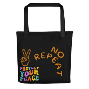 No Repeat "Protect Your Peace" Orange Tote bag